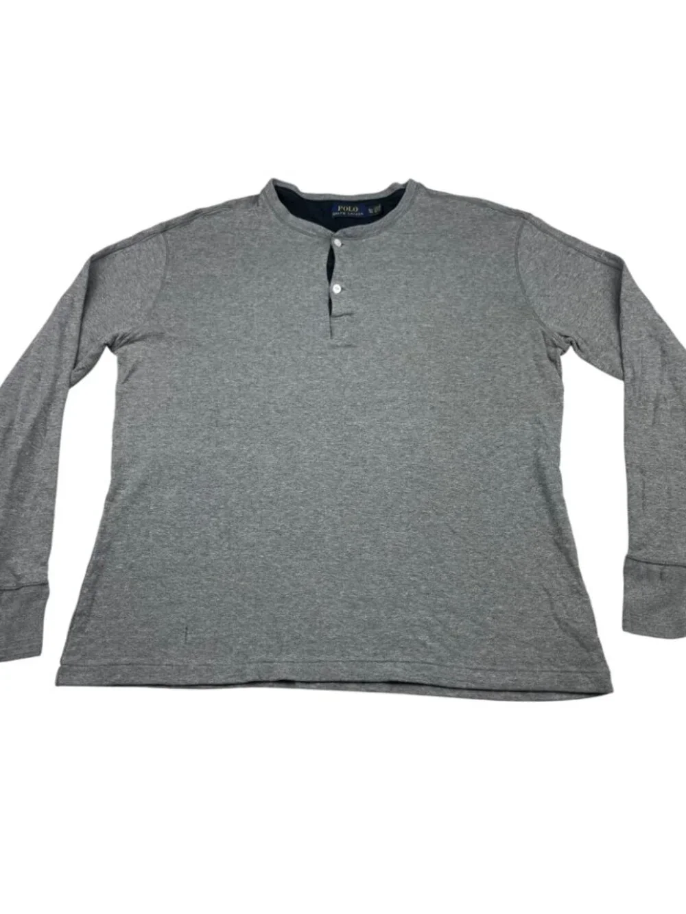 Polo Ralph Lauren Men’s 100% Cotton Fleece Lined L/S Henley T-Shirt Gray • XL